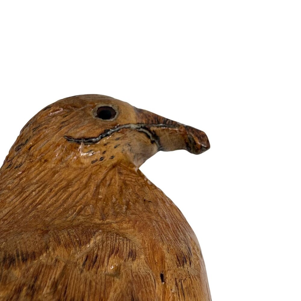Hand Carved Wooden Hawk Falcon Sculpture Signed Mel Watson Raptor Bird Statue 16 - Picture 16 of 16